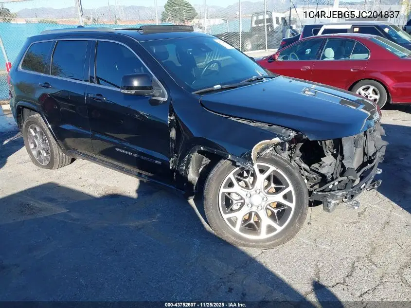 1C4RJEBG5JC204837 2018 Jeep Grand Cherokee Sterling Edition 4X2