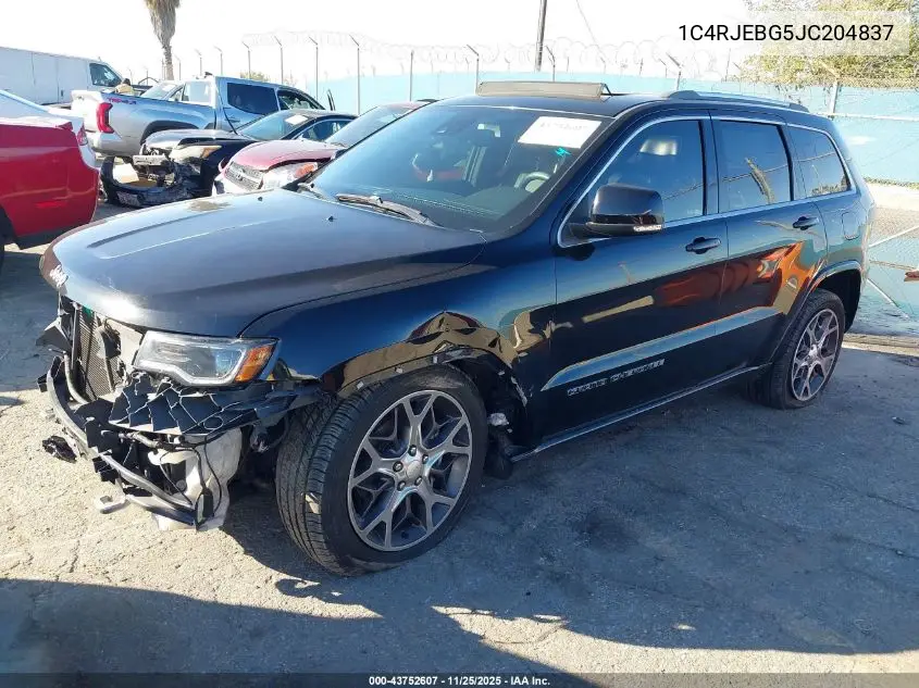 1C4RJEBG5JC204837 2018 Jeep Grand Cherokee Sterling Edition 4X2
