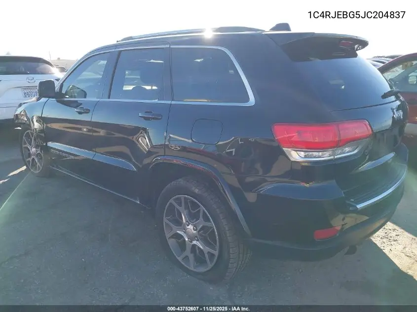 1C4RJEBG5JC204837 2018 Jeep Grand Cherokee Sterling Edition 4X2