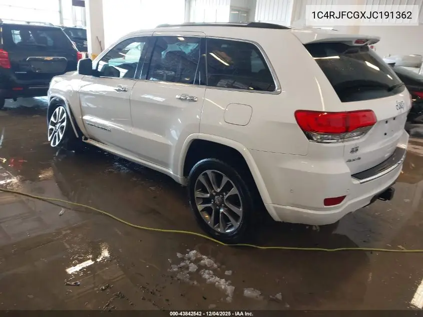1C4RJFCGXJC191362 2018 Jeep Grand Cherokee Overland 4X4