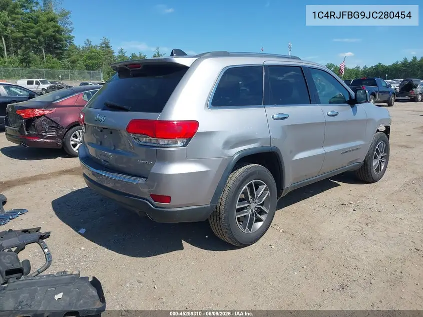 2018 Jeep Grand Cherokee Limited 4X4 VIN: 1C4RJFBG9JC280454 Lot: 45259310