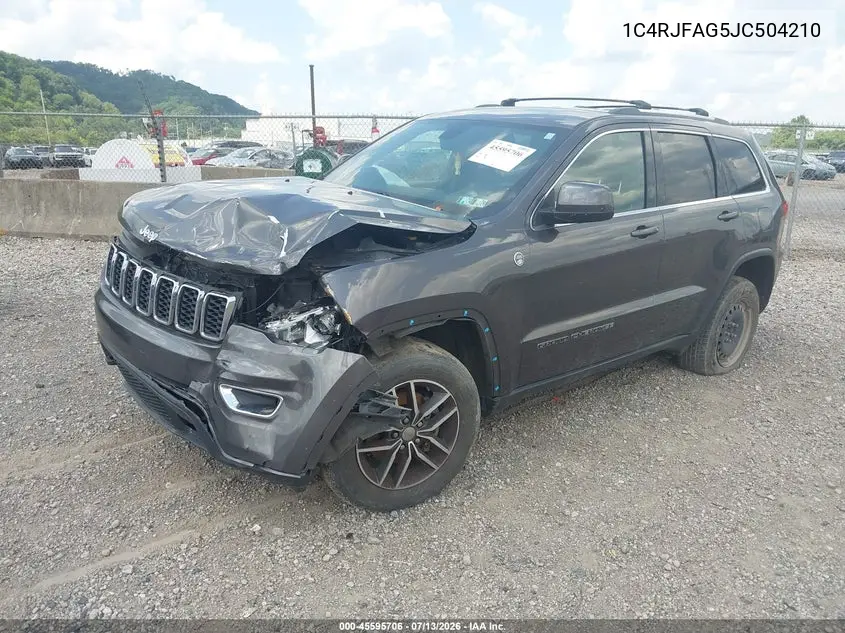2018 Jeep Grand Cherokee Laredo E 4X4 VIN: 1C4RJFAG5JC504210 Lot: 45595706