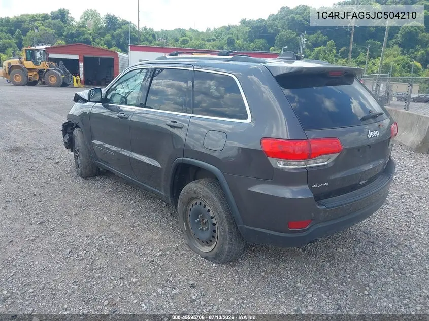 2018 Jeep Grand Cherokee Laredo E 4X4 VIN: 1C4RJFAG5JC504210 Lot: 45595706