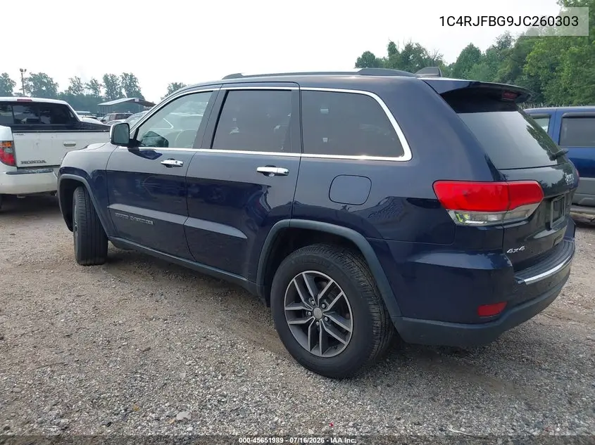 2018 Jeep Grand Cherokee Limited 4X4 VIN: 1C4RJFBG9JC260303 Lot: 45651989