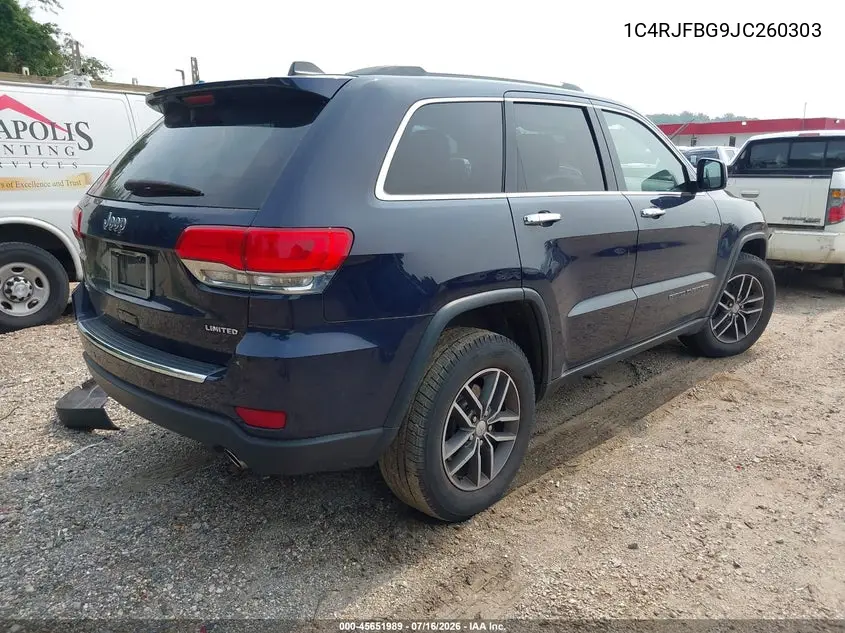 2018 Jeep Grand Cherokee Limited 4X4 VIN: 1C4RJFBG9JC260303 Lot: 45651989