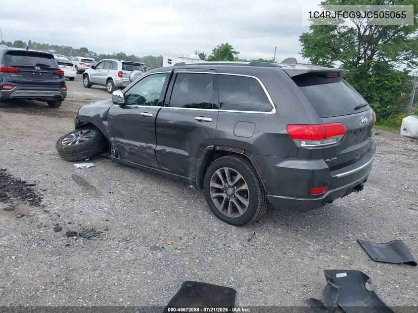 2018 Jeep Grand Cherokee Overland 4X4 VIN: 1C4RJFCG9JC505065 Lot: 45672058