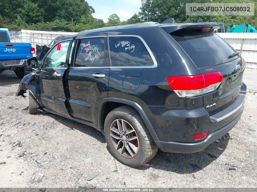 2018 Jeep Grand Cherokee Limited 4X4 VIN: 1C4RJFBG7JC508032 Lot: 45684025