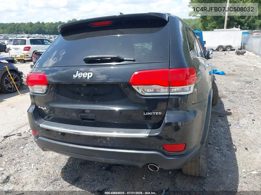 2018 Jeep Grand Cherokee Limited 4X4 VIN: 1C4RJFBG7JC508032 Lot: 45684025