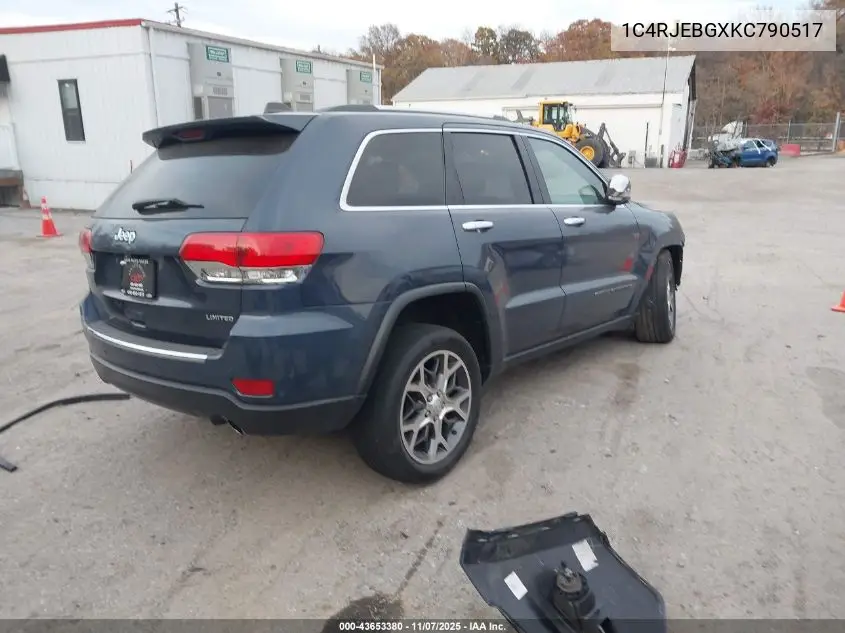 1C4RJEBGXKC790517 2019 Jeep Grand Cherokee Limited 4X2