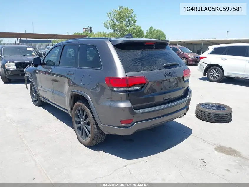 2019 Jeep Grand Cherokee Altitude 4X2 VIN: 1C4RJEAG5KC597581 Lot: 45600659