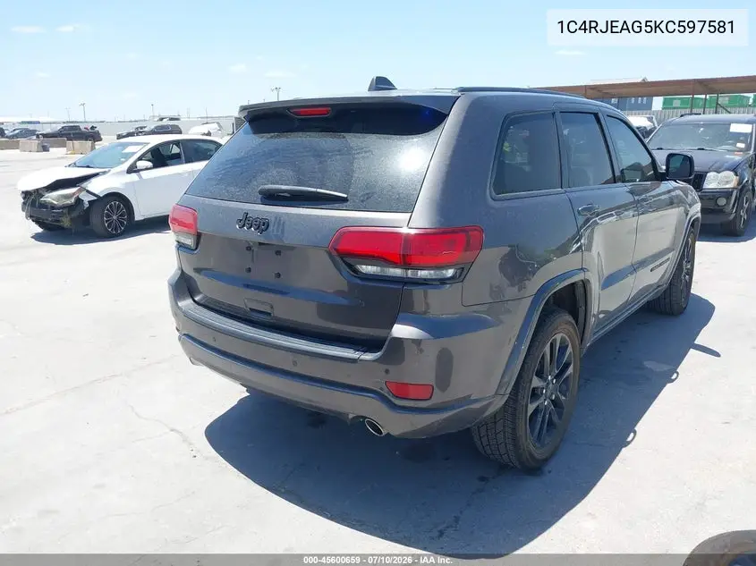 2019 Jeep Grand Cherokee Altitude 4X2 VIN: 1C4RJEAG5KC597581 Lot: 45600659