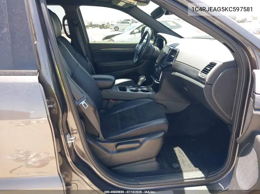2019 Jeep Grand Cherokee Altitude 4X2 VIN: 1C4RJEAG5KC597581 Lot: 45600659