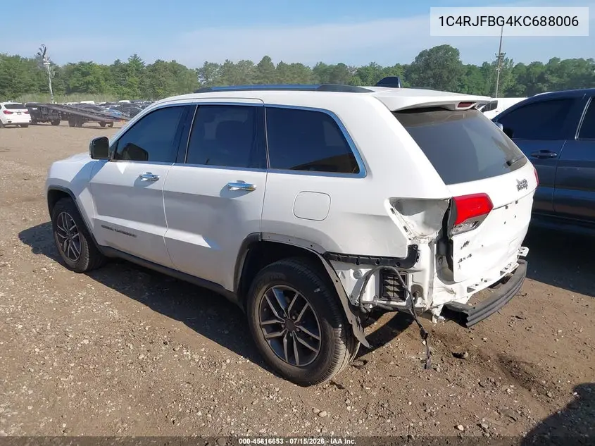 2019 Jeep Grand Cherokee Limited 4X4 VIN: 1C4RJFBG4KC688006 Lot: 45616653