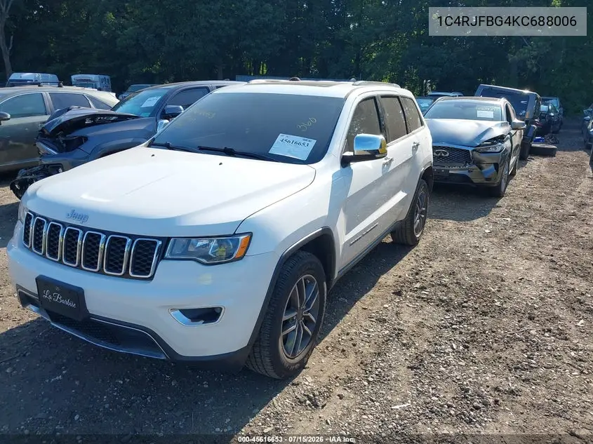 2019 Jeep Grand Cherokee Limited 4X4 VIN: 1C4RJFBG4KC688006 Lot: 45616653