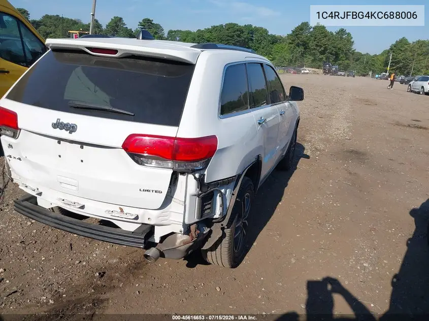 2019 Jeep Grand Cherokee Limited 4X4 VIN: 1C4RJFBG4KC688006 Lot: 45616653
