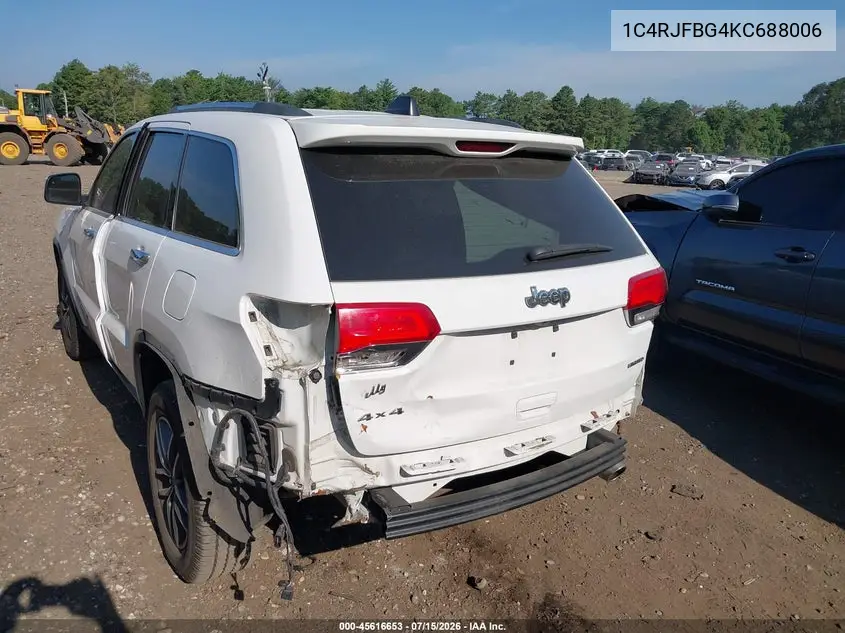 2019 Jeep Grand Cherokee Limited 4X4 VIN: 1C4RJFBG4KC688006 Lot: 45616653