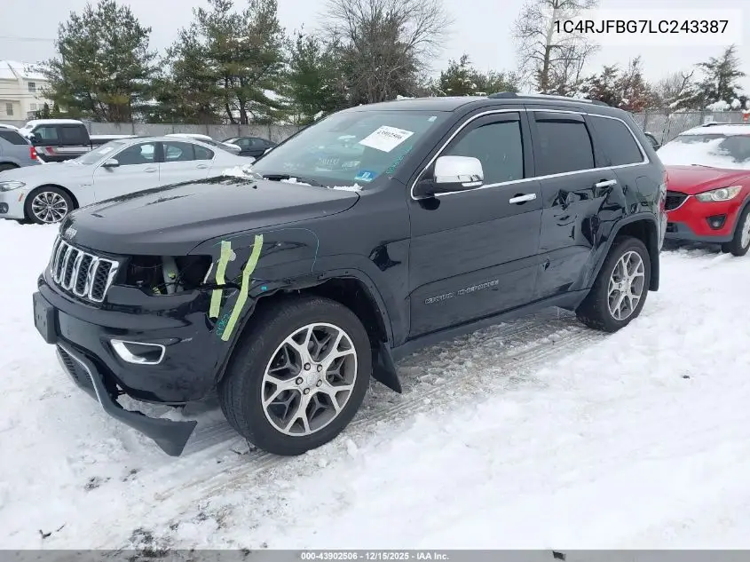 1C4RJFBG7LC243387 2020 Jeep Grand Cherokee Limited 4X4