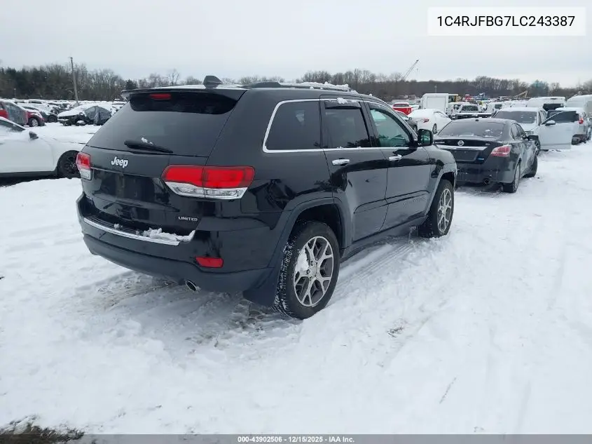1C4RJFBG7LC243387 2020 Jeep Grand Cherokee Limited 4X4