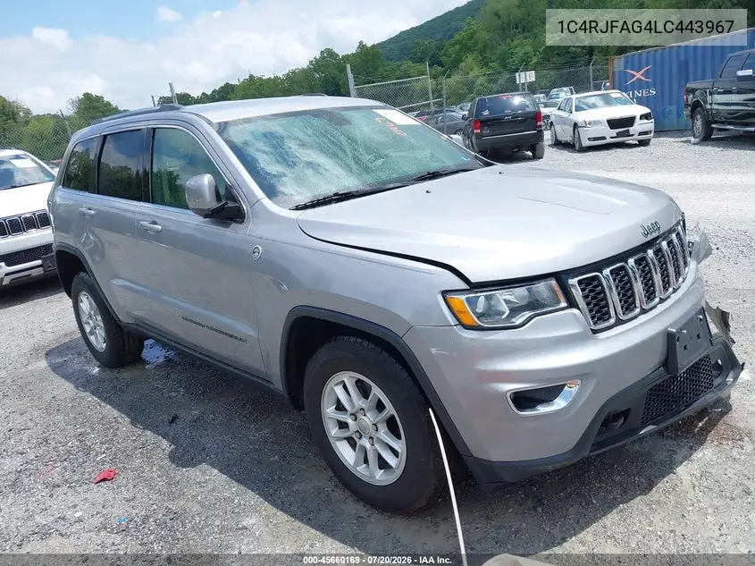 2020 Jeep Grand Cherokee Laredo E 4X4 VIN: 1C4RJFAG4LC443967 Lot: 45660169