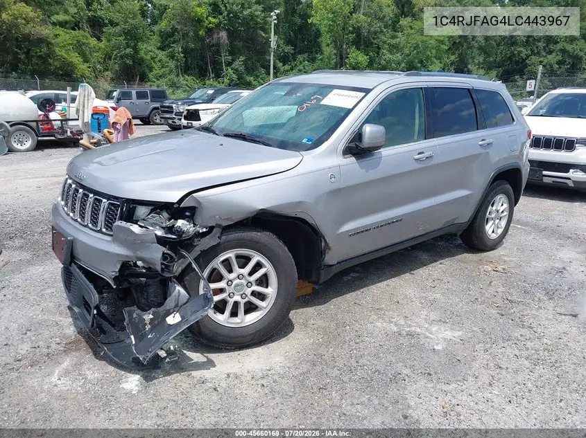 2020 Jeep Grand Cherokee Laredo E 4X4 VIN: 1C4RJFAG4LC443967 Lot: 45660169