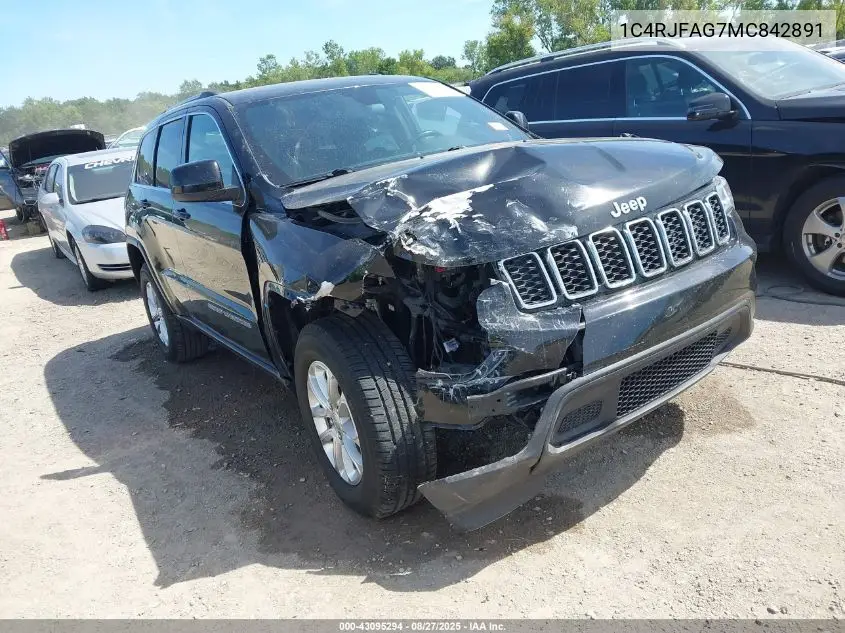 1C4RJFAG7MC842891 2021 Jeep Grand Cherokee Laredo E 4X4