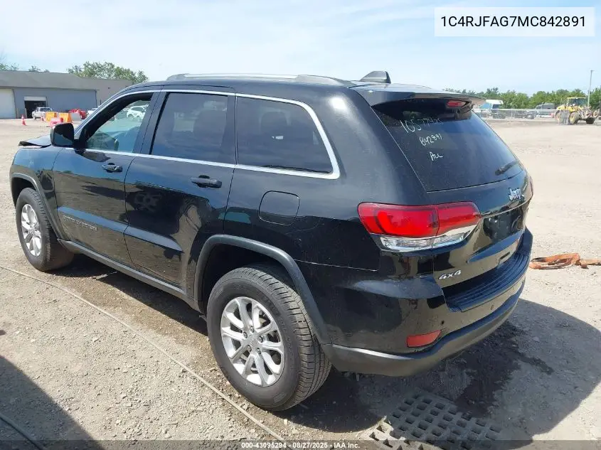 1C4RJFAG7MC842891 2021 Jeep Grand Cherokee Laredo E 4X4