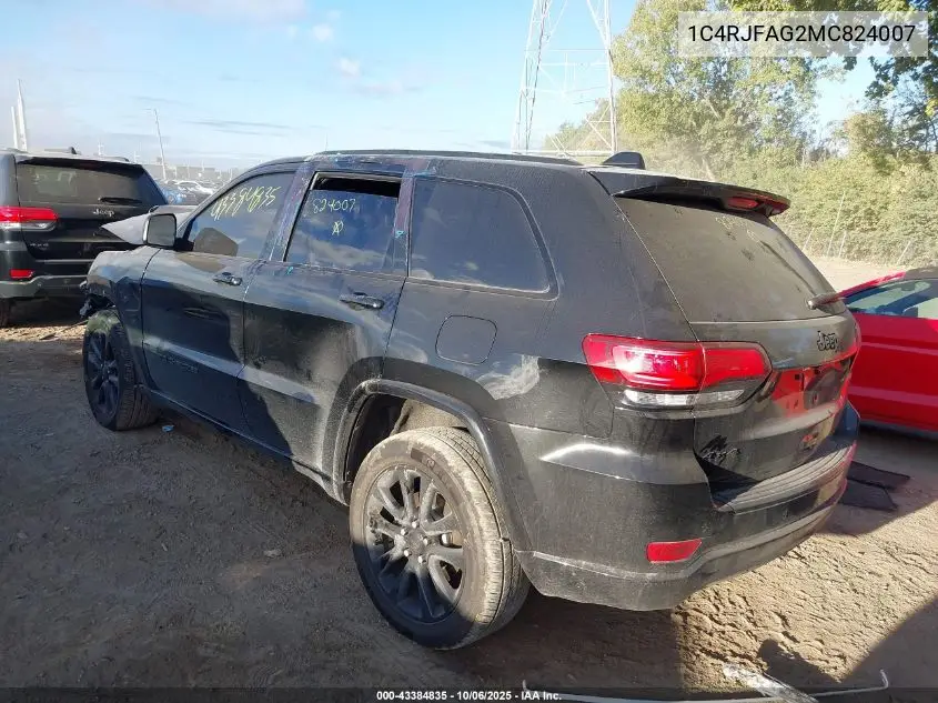 1C4RJFAG2MC824007 2021 Jeep Grand Cherokee Laredo X 4X4