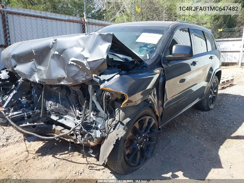 1C4RJFAG1MC647482 2021 Jeep Grand Cherokee Laredo X 4X4