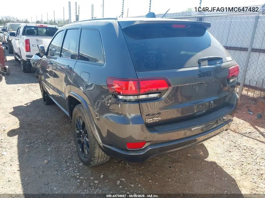1C4RJFAG1MC647482 2021 Jeep Grand Cherokee Laredo X 4X4