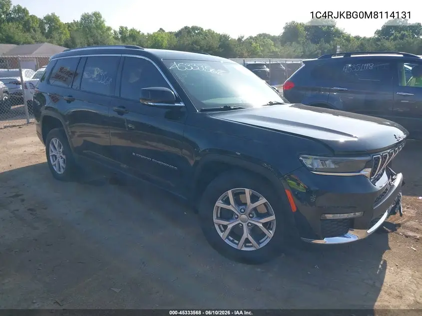 2021 Jeep Grand Cherokee L Limited 4X4 VIN: 1C4RJKBG0M8114131 Lot: 45333568