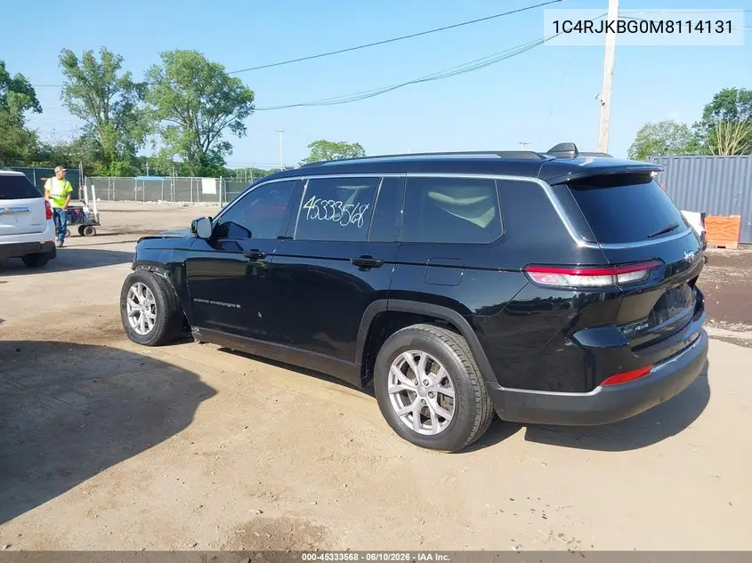 2021 Jeep Grand Cherokee L Limited 4X4 VIN: 1C4RJKBG0M8114131 Lot: 45333568