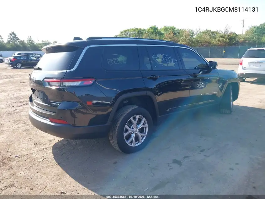 2021 Jeep Grand Cherokee L Limited 4X4 VIN: 1C4RJKBG0M8114131 Lot: 45333568