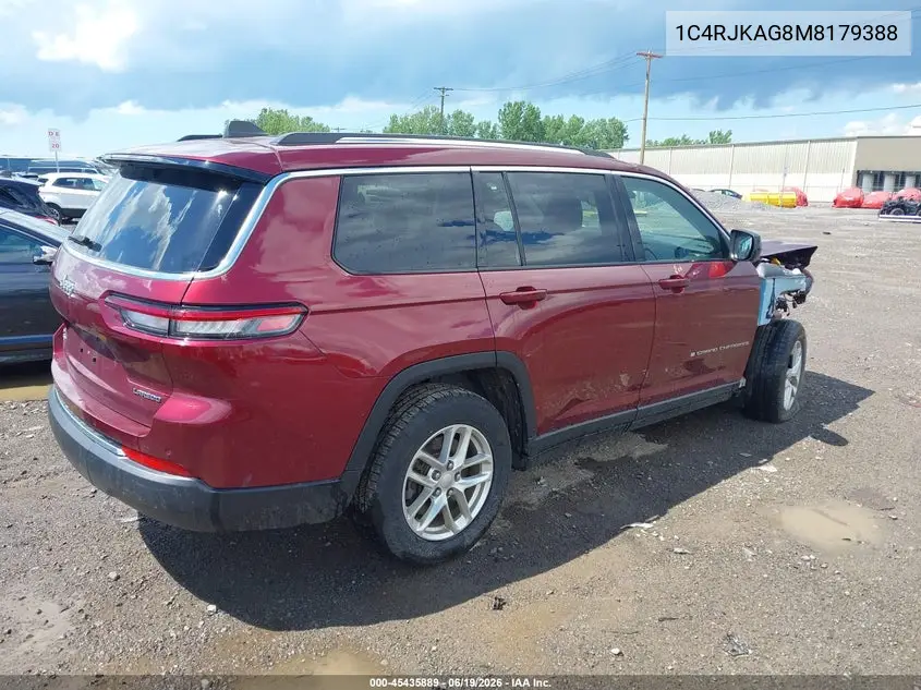 2021 Jeep Grand Cherokee L Laredo 4X4 VIN: 1C4RJKAG8M8179388 Lot: 45435889