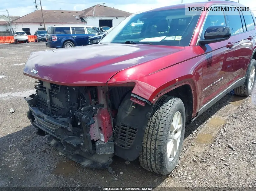 2021 Jeep Grand Cherokee L Laredo 4X4 VIN: 1C4RJKAG8M8179388 Lot: 45435889