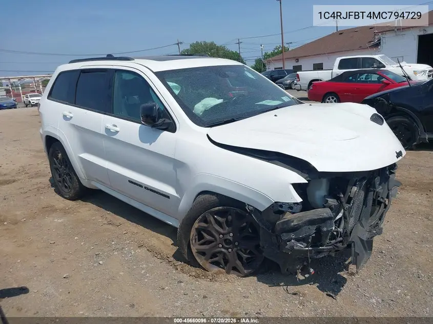 2021 Jeep Grand Cherokee Limited X 4X4 VIN: 1C4RJFBT4MC794729 Lot: 45660096