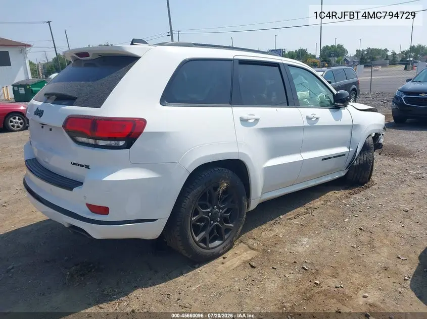 2021 Jeep Grand Cherokee Limited X 4X4 VIN: 1C4RJFBT4MC794729 Lot: 45660096