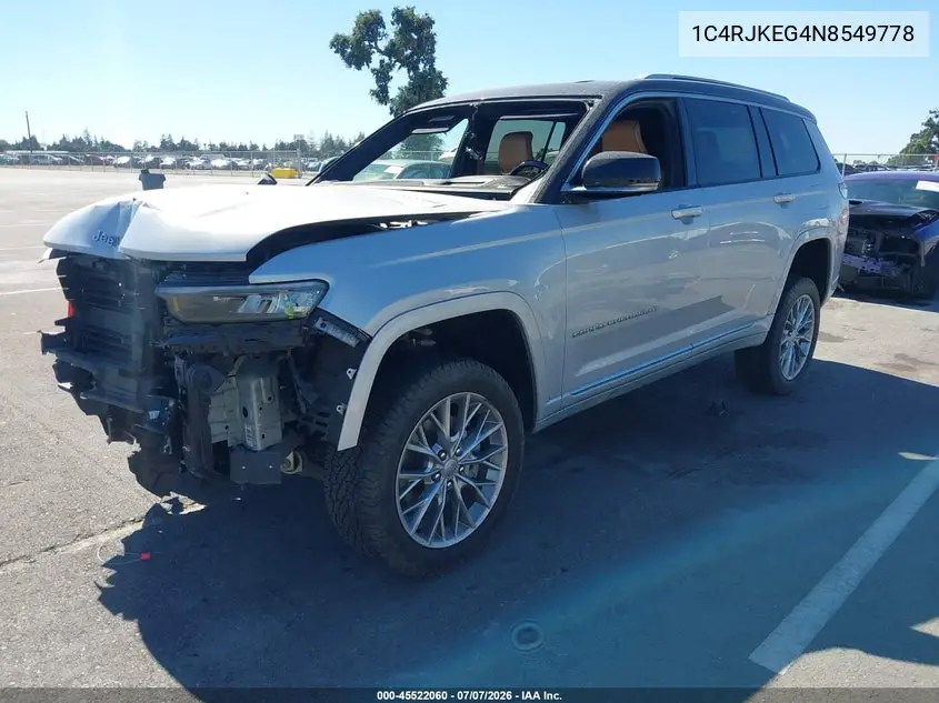 2022 Jeep Grand Cherokee L Summit 4X4 VIN: 1C4RJKEG4N8549778 Lot: 45522060