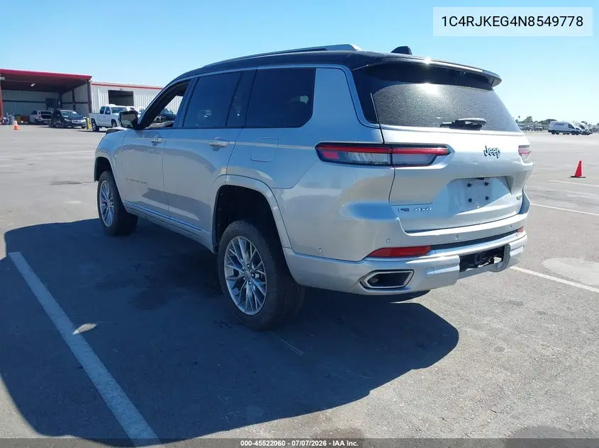 2022 Jeep Grand Cherokee L Summit 4X4 VIN: 1C4RJKEG4N8549778 Lot: 45522060