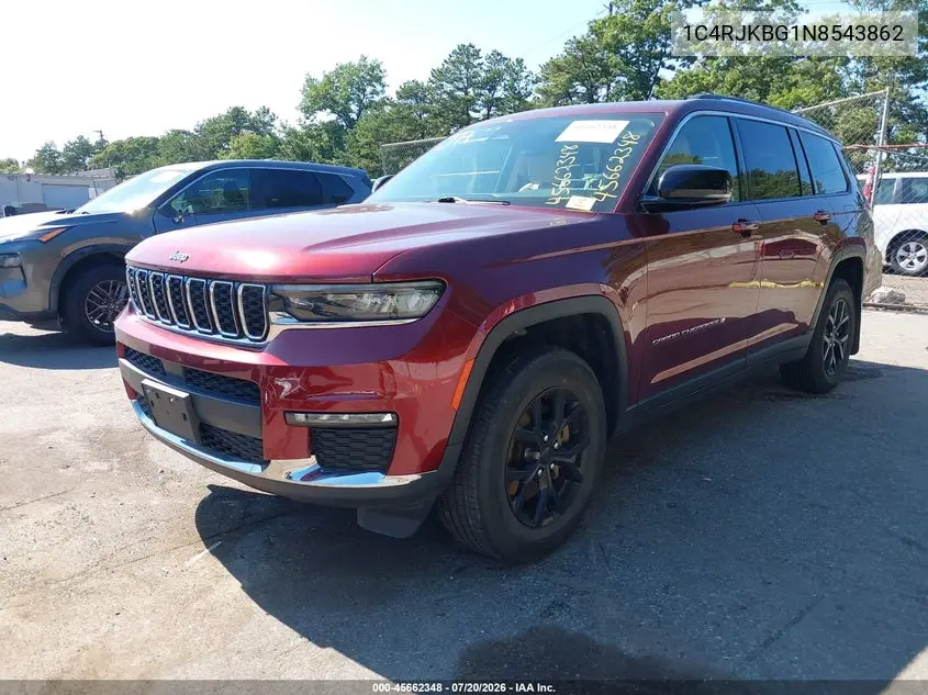 2022 Jeep Grand Cherokee L Limited 4X4 VIN: 1C4RJKBG1N8543862 Lot: 45662348