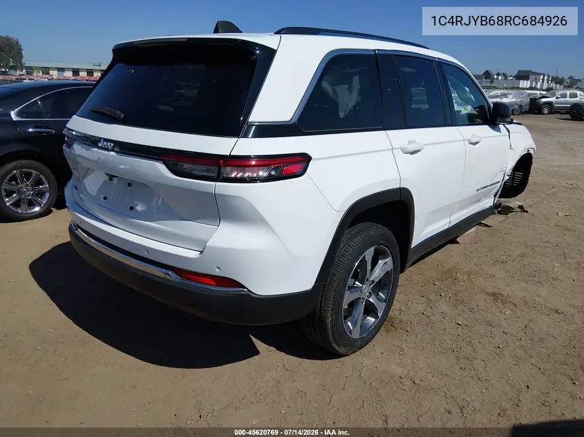 2024 Jeep Grand Cherokee 4Xe VIN: 1C4RJYB68RC684926 Lot: 45620769