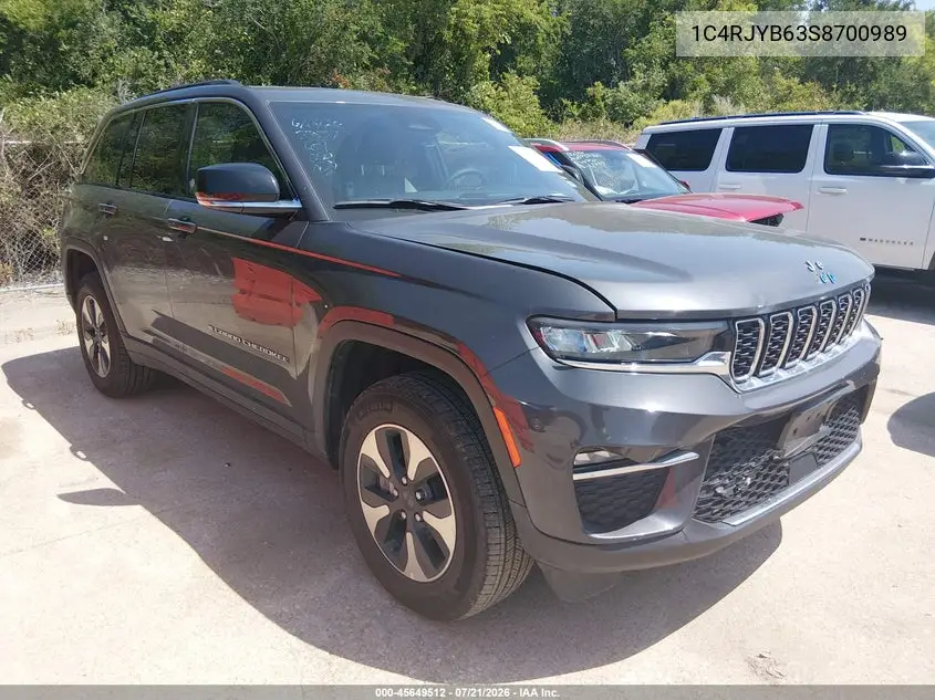 2025 Jeep Grand Cherokee 4Xe VIN: 1C4RJYB63S8700989 Lot: 45649512