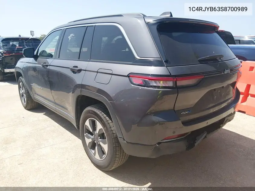 2025 Jeep Grand Cherokee 4Xe VIN: 1C4RJYB63S8700989 Lot: 45649512