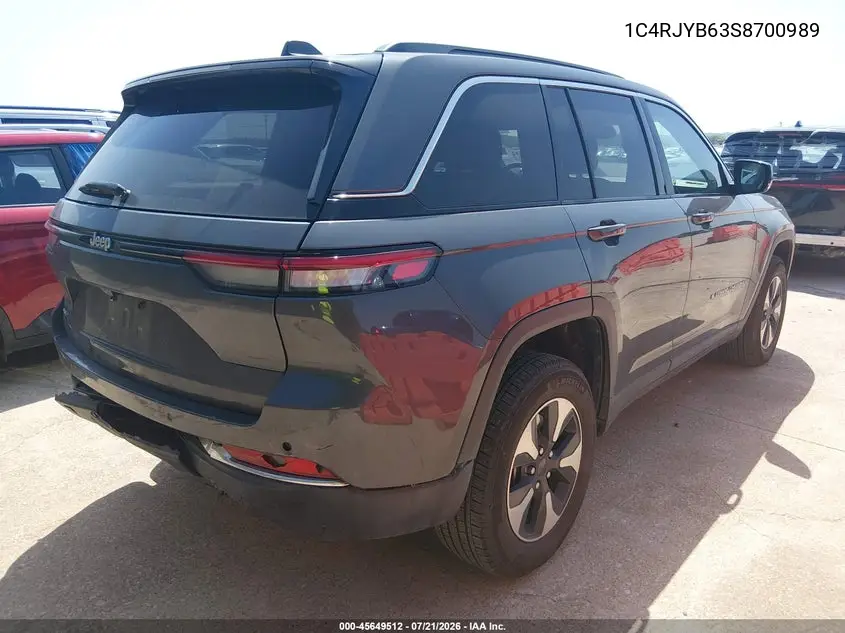 2025 Jeep Grand Cherokee 4Xe VIN: 1C4RJYB63S8700989 Lot: 45649512