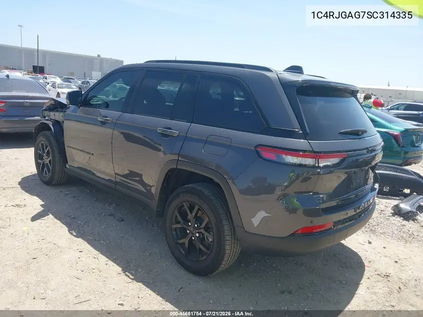 2025 Jeep Grand Cherokee Altitude X 4X2 VIN: 1C4RJGAG7SC314335 Lot: 45661754