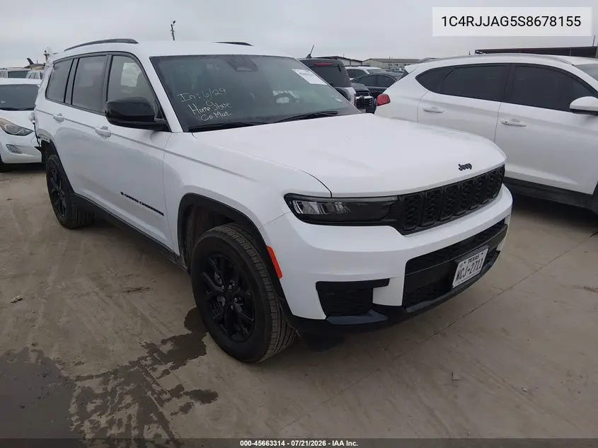 2025 Jeep Grand Cherokee L Altitude 4X2 VIN: 1C4RJJAG5S8678155 Lot: 45663314