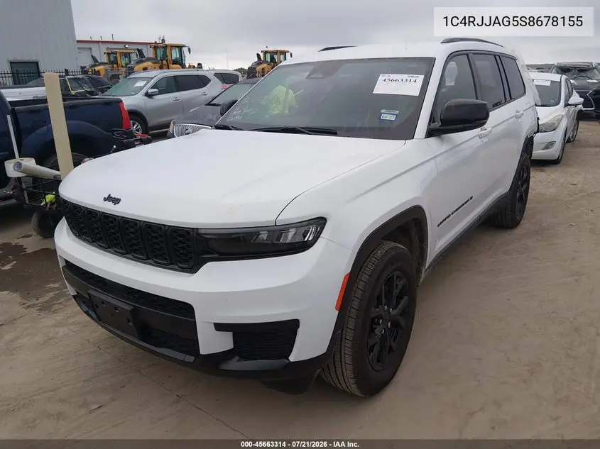 2025 Jeep Grand Cherokee L Altitude 4X2 VIN: 1C4RJJAG5S8678155 Lot: 45663314