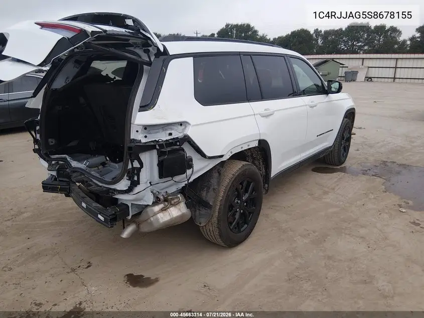2025 Jeep Grand Cherokee L Altitude 4X2 VIN: 1C4RJJAG5S8678155 Lot: 45663314