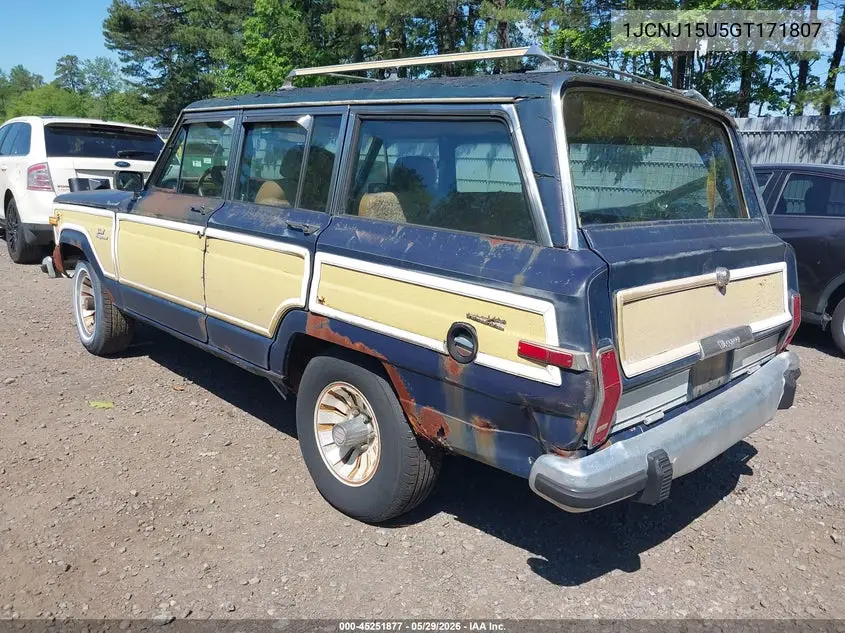 1986 Jeep Grand Wagoneer VIN: 1JCNJ15U5GT171807 Lot: 45251877