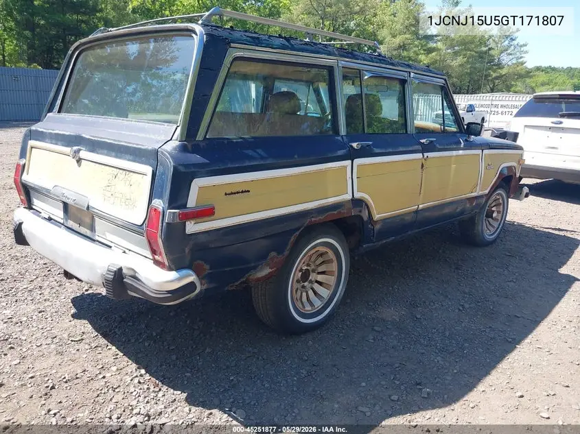 1986 Jeep Grand Wagoneer VIN: 1JCNJ15U5GT171807 Lot: 45251877