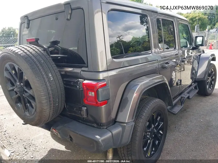 2021 Jeep Wrangler 4Xe Unlimited Sahara 4X4 VIN: 1C4JJXP63MW869070 Lot: 45171190